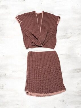 Knit Pencil Skirt in Dusty Rose